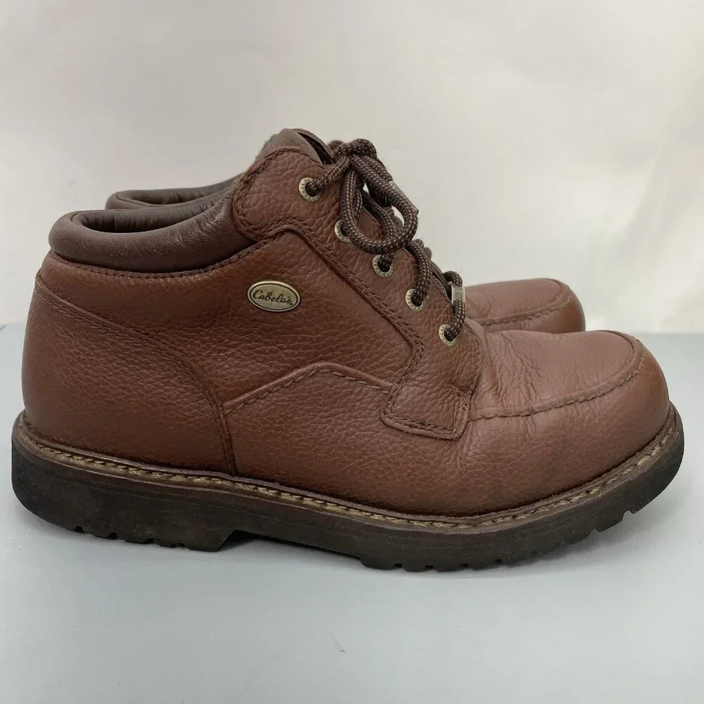 Cabelas Waterproof Chukka Ankle Boots Outdoor Leather Brown Mens 11 EE Wide